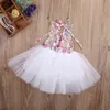 0-3Y Summer Toddler Infant Born Baby Girl Dress Flower Lace Backless Tulle Party Wedding Abiti da compleanno 210515