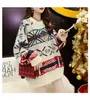 Frauen Oversize Pullover Rundhals Langarm Gestrickte Pull Jumper Weihnachten Tops Winter Frauen Deer 210430