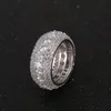 Mode size6-12 med sidostänger ringar kopparmicro inlay ring fashional fem rader smycken tillbehör ornament man man hiphop