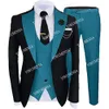 Ensembles Homme 3 Pieces Wedding Tuxedos Slim Fit Groom Wear Blazers Custom Made Jacket+Vest+Pants Smoking Business Man Suits Prom Party Suit