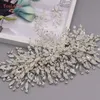 Headpieces YouLapan HP377 Trendy Liść Stopu Rhinestone Panny Młodej Headpiece Z Kolczyk Zestaw Koraliki Kryształ Włosy Włosy Tiara Akcesoria Bridal