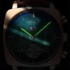 2021ailang Znane marki Watch Montre Automatique Luxe Chronograph Square Duży wybieranie Watch Hollow Wodoodporne męskie zegarki mody