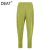 DEAT Woman Pleated Harem Pants Solid Dropped Small Feet High Elastic Simple Casual Style 2021 New Summer Fashion Oversized HT913 Q0802
