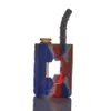 ガラス製のシリコーンの水道管の吹き込み可能なシリコンボックス7インチのシリコーンの水道管枠はガラスのボウルのホーカシシャL * W * H = 70 * 55 * 180mm