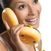 [Rolig] Slitstark CB2 Novetly J Hamburger Cheeseburger Burger Corded Phone Novelty Really Telefon Bread Modell Telefon Gullig gåva G1224