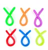 TPR Stress Relief Toy Stretchy String Fidget Funny Pull Vent Gummi Sensory Toys Noodles Anti Soft Lim Elastic Rope Neon Autism Noodle Gift for Kids