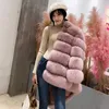 Ny Haining Fur Koreansk version Hög Imitation Stitched Coat Medium Längd 211207