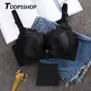 Undvik bröstkorg med push up wire gratis kvinnor bh set underkläder små bröst kvinnliga underkläder x0526