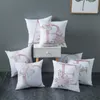 Pink Letter Decorative Cushion Cover Wedding Party Decoration Pillow Cover Peach Skin Sofa Pillowcase LLB12352