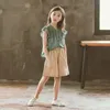 女の子の夏の甘い服セットファッショナブルな子供の赤ちゃん子供女の子半袖シャツ+パンツP2138 210622