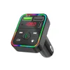 Caricabatterie Bluetooth per auto F2 Trasmettitore FM Kit ricevitore audio vivavoce wireless Scheda TF Lettore MP3 Caricatore rapido Dual USB PD da 3,1 A con retroilluminazione a LED
