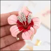 Broches, broches bijoux mode rouge vert et strass fleur broche dames alliage belle broche aessory drop livraison 2021 ppc3i