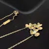 Clover Necklace Live Style Jewelry Electroplating Real Gold Nonfading Party Gift275T7074283