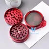 RED Skull Grinder Spice Herb Crusher Tobacco Smoking Zinc Alloy 4 Piece