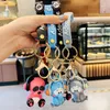 Cartoon cute music headphones Panda silicone Epoxy Trend Elephant Schoolbag Pendant Doll Chain Car Keychain G1019