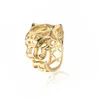 18 carats plaqué or léopard ouvert bague ouverte hip hop style animal doigts anneaux pour accessoires de bijouterie de fête cadeau