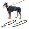 Tactical Bungee Dog Leash Nylon 1000D Тактическая упругая свинца Веревочка Военная тренировка поводки с 2 обманщиками сильные крупные собаки 210325