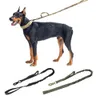 Tactische bungee hondenriem nylon 1000D tactische elastische leadtouw militaire training riemen met 2handle sterke grote medium honden 210325