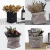 Förvaringspåsar Tvättbara växter Blomstväska Barnrum Sundries Organizer Pouch Succulents Kraft Paper Flower Pot Gift