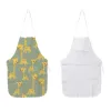 Heat Transfer Kitchen Apron Polyester Home Sublimation Blank Half Length Sleeveless Aprons DIY Creative Gift 70*48CM CCE13196