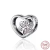 925 argent sterling ange mère famille coeur série perles brillantes adaptées au bracelet à breloques pandora dames bijoux à bricoler soi-même