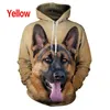 Herrtröjor tröjor unisex rolig hund 3d tryckt söt hoodie tyska herde toppsmän