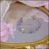 Bileklik bilezik mücevher bilezikleri hafif lüks doğal aytaşı ışıltı mizaç bilezik hediye kız zarif 14K altın elastik damla deliv
