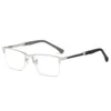 Sunglasses Business Reading Glasses Fashion Men's Anti Blue Light Metal Half Frame Glare/Eye Strain/UV Computer Eyeglasses +1.0~+4.0