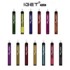 Iget Plus Jednorazowe urządzenie podające z filtrem Picnits 1200Puff 650mAh 4.8ml Prefilowane przenośne e-papierosy Vape Stick Długopis XXL Bar zestawy E-Paperos Authentic