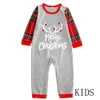Xmas Year Adult Kid Family Clothes Pajamas Set Matching Outfit Lattice Christmas Baby Romper Look 210922