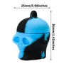 Fumo Scatola di immagazzinaggio in silicone colorato Custodia per scorta Portachiavi portatile Wax Oil Rigs Parrucca Wag Dabber 4ML Forma di teschio Vetro Bong Accessori di paglia Alta qualità DHL Free