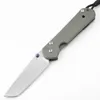 2021 HW269 Cuchillo plegable Mango de titanio Cabeza en T D2 Acero Lavado de piedra Campo de supervivencia Campamento Alta dureza Cuchillos portátiles al aire libre Equipo de protección