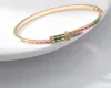 Braccialetto di alta qualità colorato cristallo di rame CZ braccialetti del polsino di fascino matrimonio gioielli di compleanno per le donne moda festa ragazze regalo Inte22