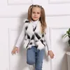 !! Gilet en fausse fourrure pour enfants / Veste gilet d'hiver Couleurs noires et blanches mélangées bambin 211203