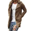 Trench dos casacos masculinos Kimsere Moda Casal Spring Autumn Long Business Windbreaker Slim Fit Jackets Outerwear para homem tamanho S-4xl