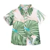 Conjunto de roupas de verão para bebês e meninos, estampa bonita, camisa de laço de manga curta e calça curta, terno infantil, roupas de algodão