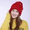 Moda bayanlar kadın kış örme 3d kulak beanie kayak şapkası sahte kürk bobble pom beanie/kafatası kapakları Eger22