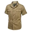 Militaire Hommes Chemise 100% Coton D'été Solide À Manches Courtes Hommes Chemise D'affaires Décontracté Mode Tops Haute Qualité Slim Chemise Hommes 210603