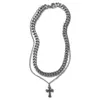 Luke Cross Chaîne Cubaine Ins Collier En Argent Hip-Hop Homme Lumière De Luxe Niche Rue Sauvage Bijoux Accessoires