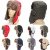 فصل الشتاء فور الصياد القبعة الروسية Ushanka Trooper Proof Proof Aviation Hats for Men Snow Eskimo Cap مع اللوحات الأذن