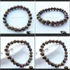 Beaded Strands Jewelry Drop Delivery 2021 Natural Tiger Eye Stone Beaded Armband 8mm Yoga Balance Pärlor Buddha Prayer Elastic Bangles LX03