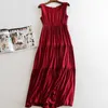 Женщины Летнее платье Повседневная выреза без рукавов A-Line Beach стиль модальный длинный черный макси ночное платье красный ROPA Verano Mujer 210625