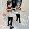 Meninas Camisola Baby's Baby's Outwear 2021 Engrossar Quente Inverno Autumn Knitting Scoop Pullover Presente de Natal Crianças Y1024