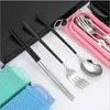 Przenośne zestawy odtwarzania Zestaw odtwarzania stołowych Cutlery Fork Chopsticks Obiadowe pudełko 3 sztuk Restauracja Narzędzia kuchenne ZZZE5421