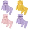 Bebek Erkek Kız Giyim Setleri Sonbahar Bebek Pamuk Spor Suits Fermuar Hoodie + Pantolon 2 adet Yenidoğan Erkek Bebes Eşofman