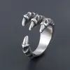 2021 Trend Retro Titanium Stål Ring Personlighet Män Dominerande Öppnande Sharp Dragon Claw Ringar Smycken