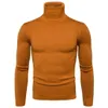 Favocent Winter Warm Turtleneck tröja män mode fasta stickade mens tröjor avslappnad manlig dubbel krage smal fit pullover 210820