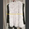 Kvinnor Faux Fur Coat Vinter Tjock Avtagbar och Raccoon Liner Parka Long Overcoat 8 Färg Plus Storlek 211220