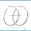 Jewelrypair Of Hoop Earrings Fashion ThreeLayer Style Women Girls 18K Platinum Plated Ear Pendants Sier & Hie Drop Delivery 2021 Byqlx