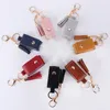 Party Favor Hand Sanitizer Holder With Bottle PU Leather Cover Tassel Keychain Portable Disinfectant Case Empty Bottles Holders Keychains